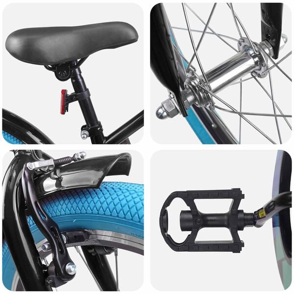 vidaXL Kinderfahrrad 20 Zoll f&uuml;r 6-11 Jahre alt Schwarz