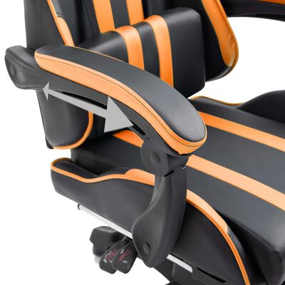 vidaXL Gaming-Stuhl mit Fußstütze Orange Kunstleder