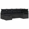 vidaXL Sofa Set mit Kissen mit Speicher Schwarz Poly-Rattan