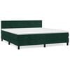 vidaXL Boxspringbett mit Matratze Dunkelgr&uuml;n 180x200 cm Samt