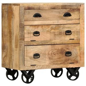 vidaXL Seitenschrank Braun 70 x 38 x 63 cm Massivholz Mango