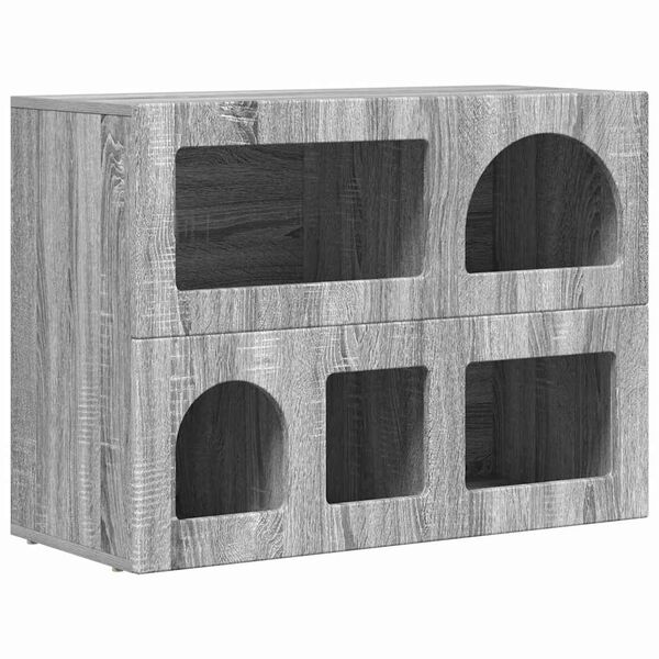 vidaXL Sideboard Graues Sonoma 80,5 x 35 x 59 cm Holzwerkstoff
