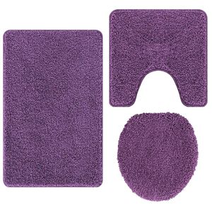 vidaXL Anti-Rutsch Badematten-Set 3 pcs Lila PP
