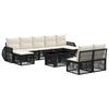 vidaXL Gartensofa-set 10 stk. Schwarz und Cremewei&szlig; Poly-Rattan