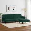vidaXL Schlafsofa 2-Sitzer mit Fu&szlig;hocker Dunkelgr&uuml;n Samt