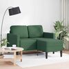 vidaXL 2er-Sofa mit Chaiselongue L-Form Dunkelgr&uuml;n 125 cm Leinen