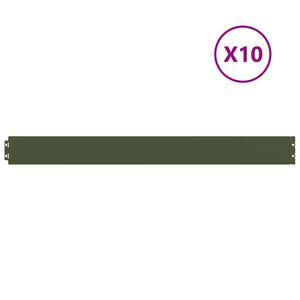 vidaXL Rasenkanten 10 Stk. Olivgr&uuml;n 10x103 cm Kaltgewalzter Stahl