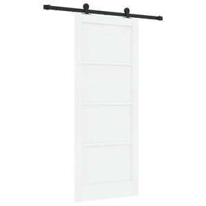vidaXL Schiebet&uuml;r ORKDAL Wei&szlig; 83 x 202 cm Massives Kiefernholz