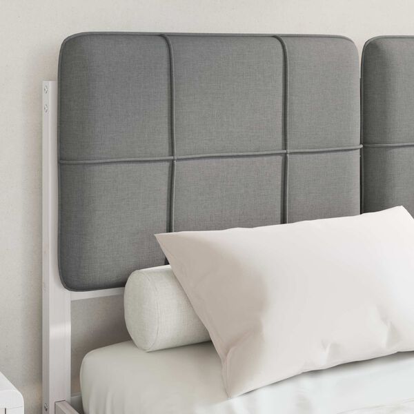 vidaXL Bettgestell mit gepolstertem Kopfteil Hellgrau 120 x 200 cm