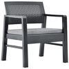 vidaXL Garten-Lounge-Set mit Auflagen 4-tlg. Kunststoff Anthrazit