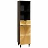 vidaXL Badezimmerschrank mit Regal Schwarz und Gold 38 x 33 x 160 cm