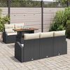 vidaXL Garten-Sofa-Set mit Kissen 6 pcs Schwarz und Creme