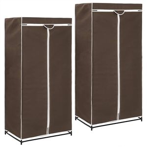 vidaXL Kleiderschr&auml;nke 2 Stk. Braun 75&times;50&times;160 cm