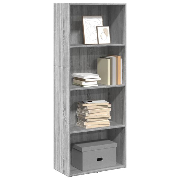 vidaXL B&uuml;cherregal Grau Sonoma 60x30x152 cm Holzwerkstoff