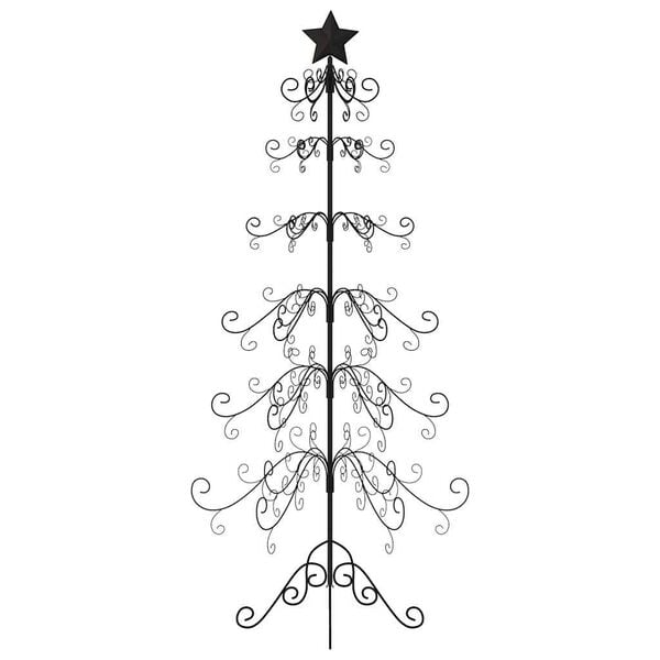 vidaXL Metall-Weihnachtsbaum f&uuml;r Dekorationen Schwarz 215 cm