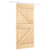 vidaXL Schiebet&uuml;r 100 x 210 cm Massives Kiefernholz Nat&uuml;rlich und Wei&szlig;