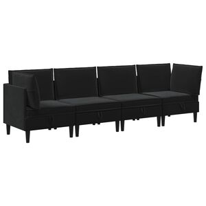 vidaXL Wohnzimmergarnitur 4 stk. Schwarz Samt