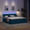 vidaXL Ottoman-Bett mit Matratzen & LEDs Dunkelblau 160x200 cm Samt