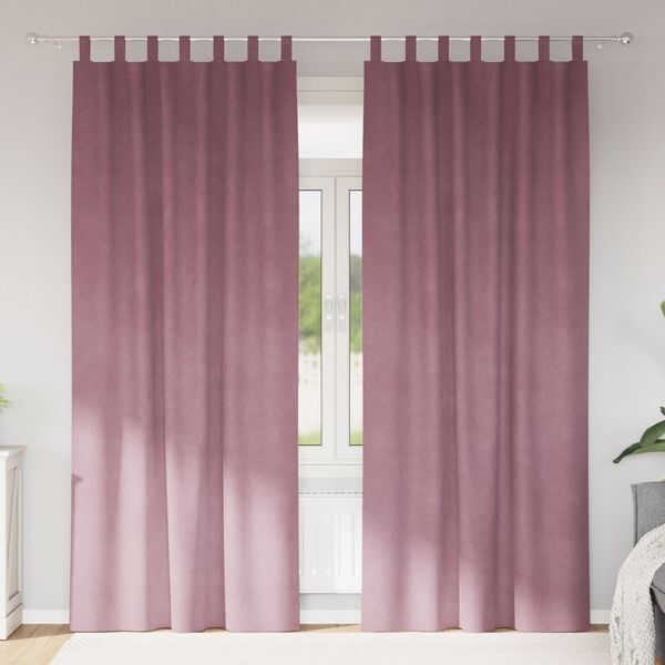 vidaXL Verdunkelungsvorh&auml;nge 2 pcs Dunkelrosa 140 x 245 cm Samt