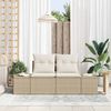 vidaXL Gartensofa Beige 123 x 62 x 69cm Poly-Rattan