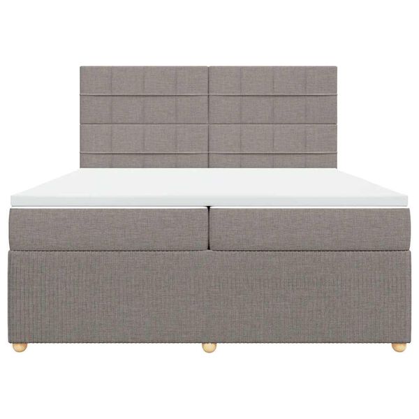 vidaXL Boxspringbett mit Matratze Taupe 200x200 cm Stoff