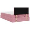 vidaXL Ottoman-Bett mit Matratze & LEDs Rosa 120x200 cm Samt