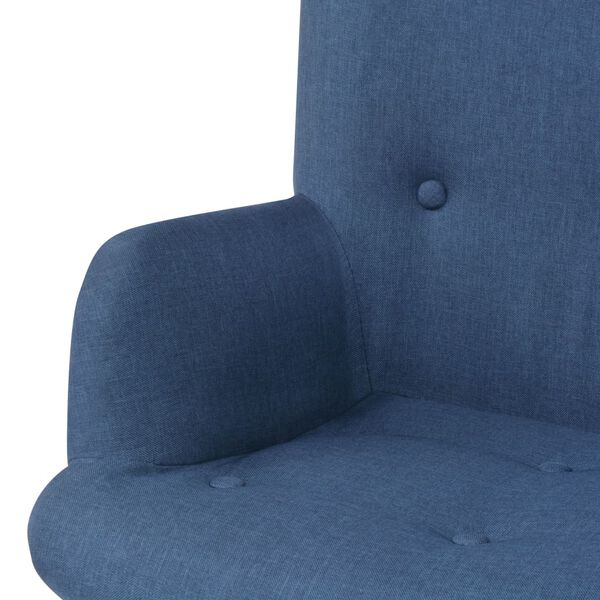vidaXL Sessel mit Fu&szlig;hocker Blau Stoff