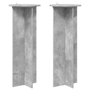 vidaXL Pflanzenst&auml;nder 2 Stk. Betongrau &Oslash;40 x 100 cm Holzwerkstoff