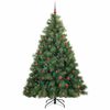 vidaXL K&uuml;nstlicher Weihnachtsbaum mit 300 LEDs Gr&uuml;n 210 cm PE und PVC