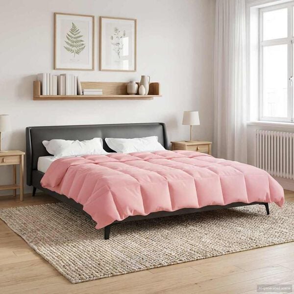 vidaXL Winterbettdecke Gepolstert Rosa 200 x 220 cm Mikrofaser