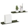 vidaXL Schwebendes Regal 2 pcs Olive Gr&uuml;n 40 x 8,5 x 2,5 cm Stahl