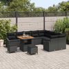 vidaXL Gartensofa-set mit Kissen 12 pcs Schwarz Poly Rattan