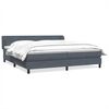 vidaXL Boxspringbett mit Matratzen Dunkelgrau 200x210 cm Samt