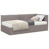 vidaXL Eckbettgestell mit Matratze 2 stk. Taupe 90 x 190 cm Samt
