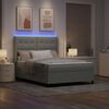 vidaXL Boxspringbett mit Matratze mit LED Hellgrau 160 x 200 cm Samt