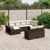 vidaXL 10-tlg. Garten-Sofagarnitur mit Kissen Braun Poly Rattan