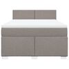 vidaXL Boxspringbett mit Matratze Taupe 160x200 cm Stoff