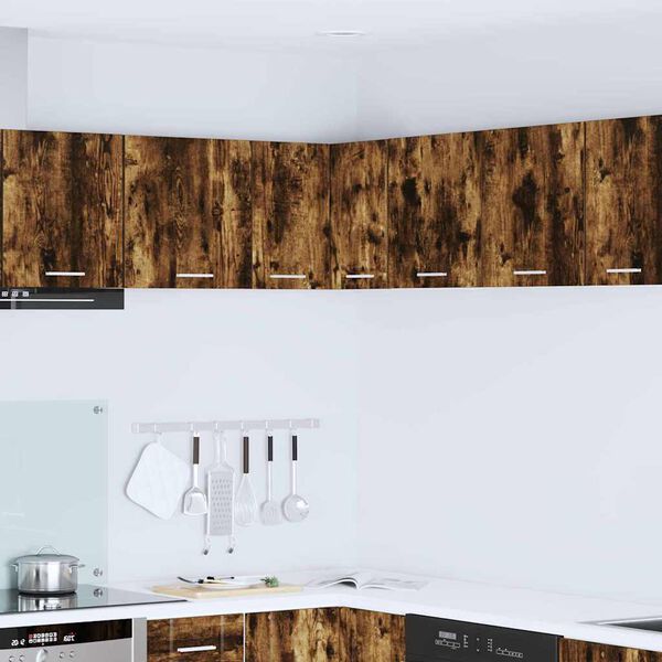 vidaXL H&auml;ngeschrank Ger&auml;ucherte Eiche und Wei&szlig; 57 x 57 x 40 cm