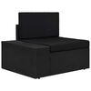 vidaXL Modulares Sofa-Eckteil mit Armlehne (rechts) Poly Rattan Schwarz