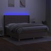 vidaXL Boxspringbett mit Matratze & LED Taupe 160x200 cm Stoff