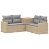 vidaXL Sofa Set 5 stk. Beige und Hellgrau Polyrattan und Stahl