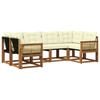 vidaXL Outdoor-Sofagarnitur 6 stk. Natur und Creme