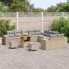 vidaXL Gartensofa-set mit Kissen 13 pcs Beige Poly-Rattan