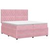 vidaXL Boxspringbett mit Matratze mit Kopfteil Rosa 200 x 200 cm Samt