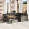 vidaXL Garten-Sofa-Set mit Kissen mit Speicher mit Kissen 12 pcs Grau