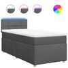 vidaXL Boxspringbett mit Matratze Dunkelgrau 100x200 cm Stoff