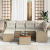 vidaXL Garten-Sofa-Set 7 pcs Beige und Weiß