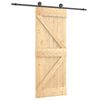 vidaXL Schiebet&uuml;r Nat&uuml;rlich und Schwarz 70 x 210 cm Massivkiefer