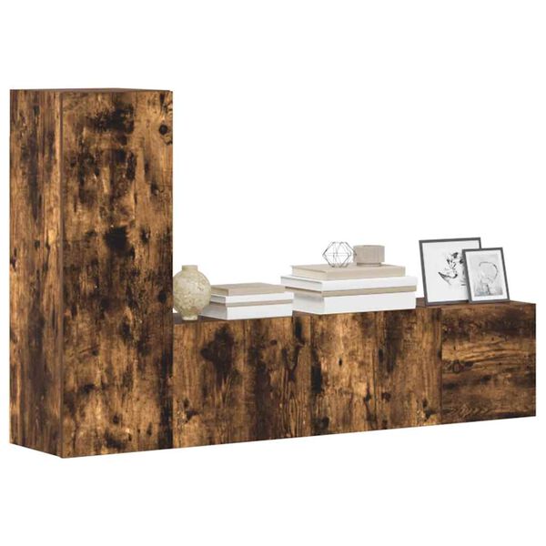 vidaXL 3-tlg. TV-Schrank-Set R&auml;uchereiche Holzwerkstoff