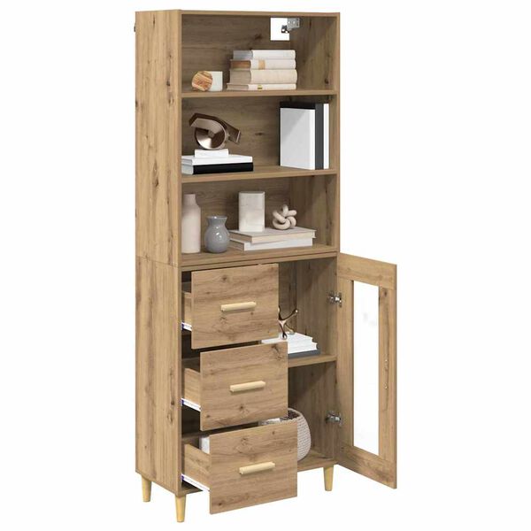 vidaXL Highboard Artisan-Eiche 69,5 x 34 x 180 cm Holzwerkstoff